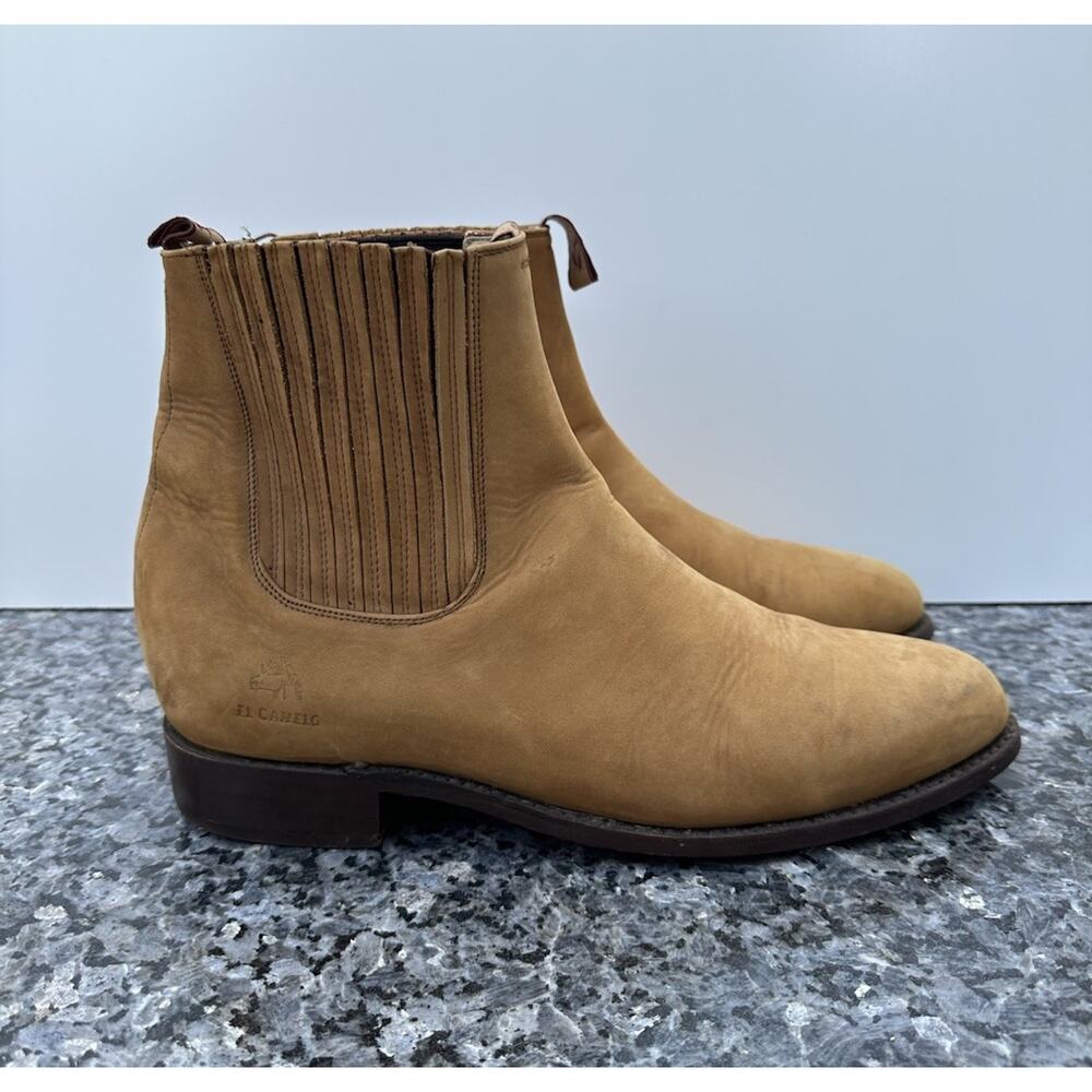 El Canelo Botin Charros Mens Mex 30 Brown Leather Slip-On Ankle Chelsea Boot